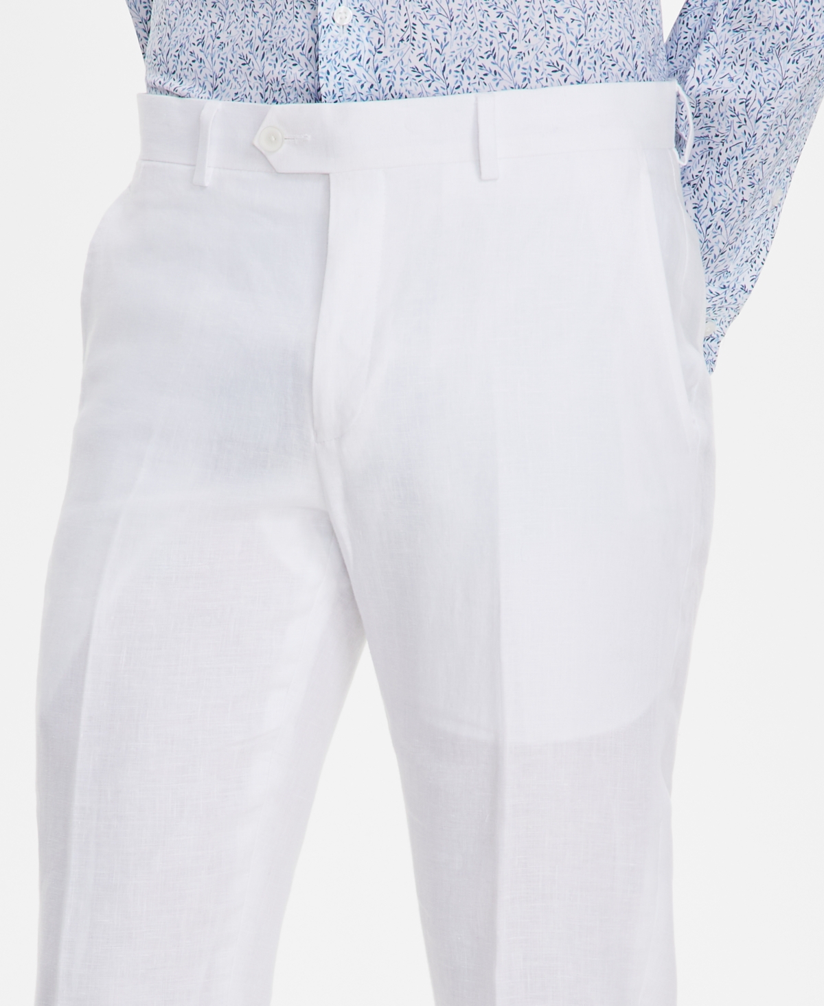 Bar Iii Men's Slim-FitLinen Suit Pants, Created for Macy's - White