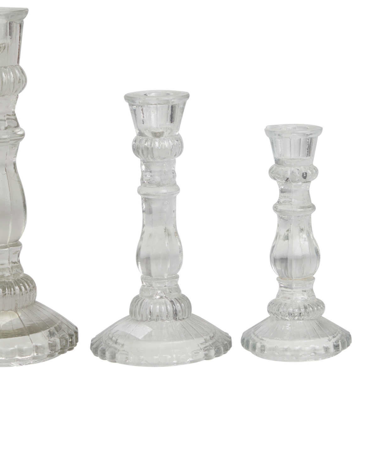 The NovogratzGlass Candle Holder, Set of 3 - Clear