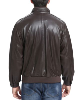 Men's Men City Leather Bomber Jacket