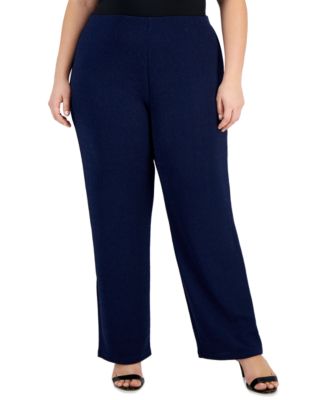 Plus Size New Shine Knit Dressing Pants, Created for Macy's  