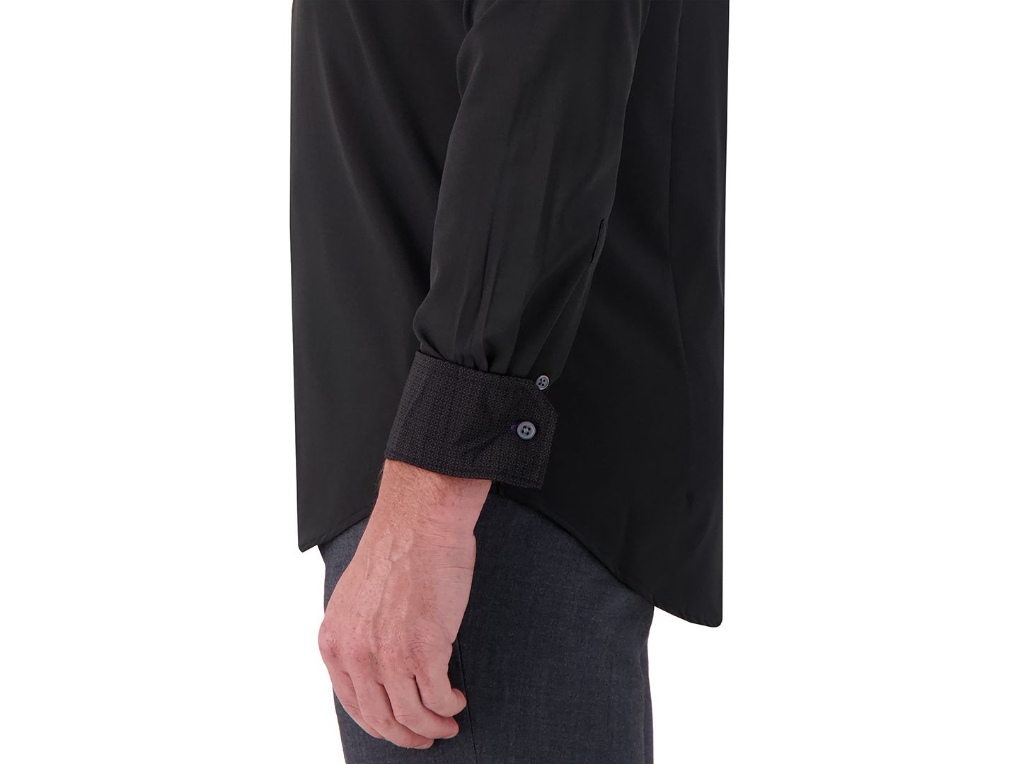 Мужская рубашка Report Collection Slim-Fit Solid Woven, цвет: Чёрный — фото 3