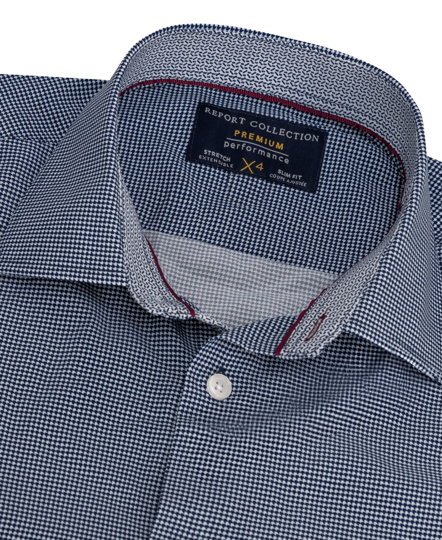 Мужская рубашка Report Collection Slim-Fit Check-Print, цвет: Тёмно-синий — фото 4