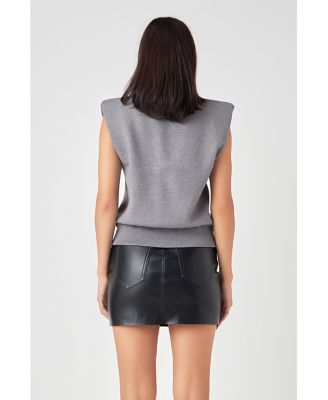 Women's Mock Neck Sleeveless Knit Top