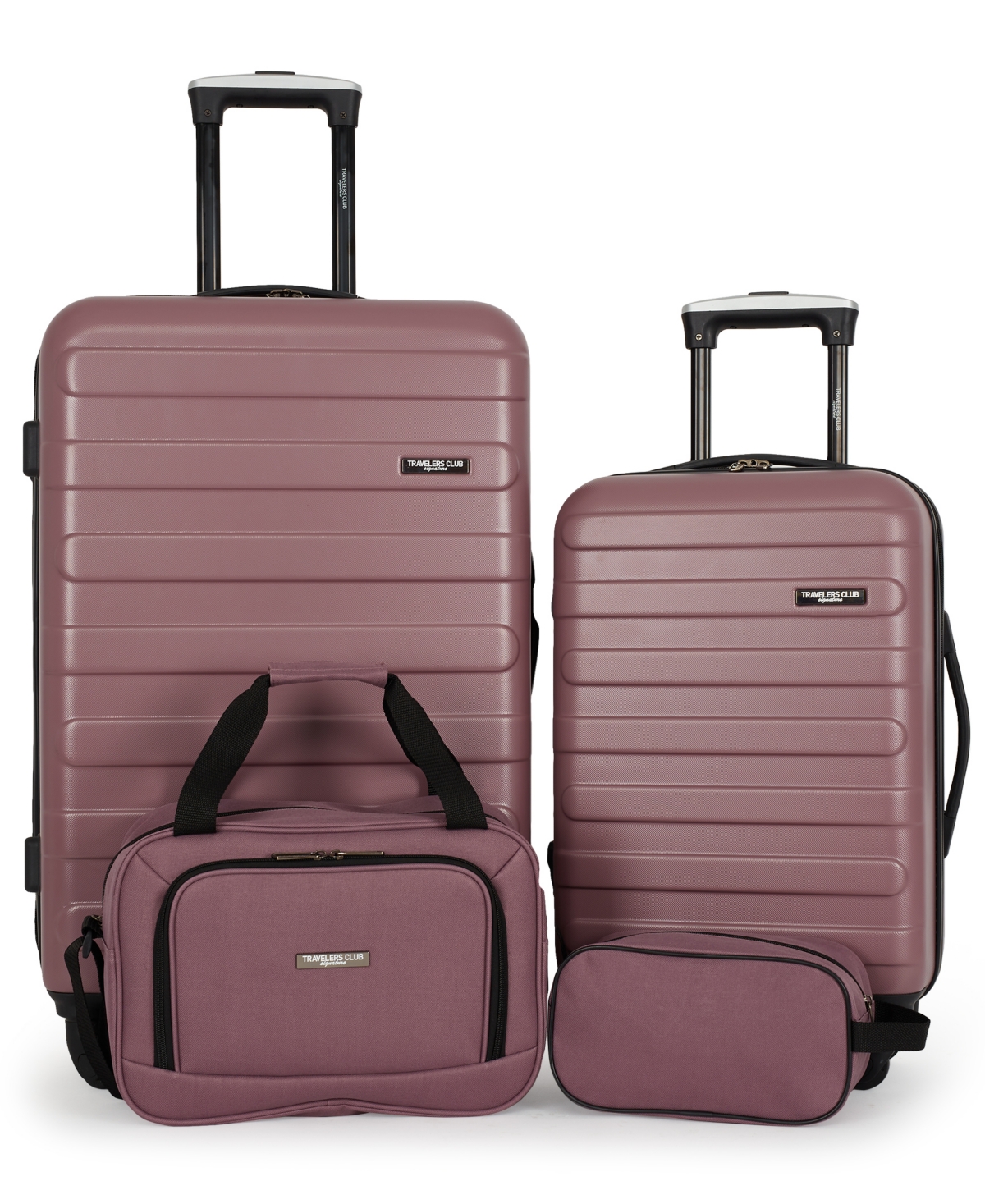 Travelers Club Austin 4 Piece Hardside Luggage Set In Wistful Mauve