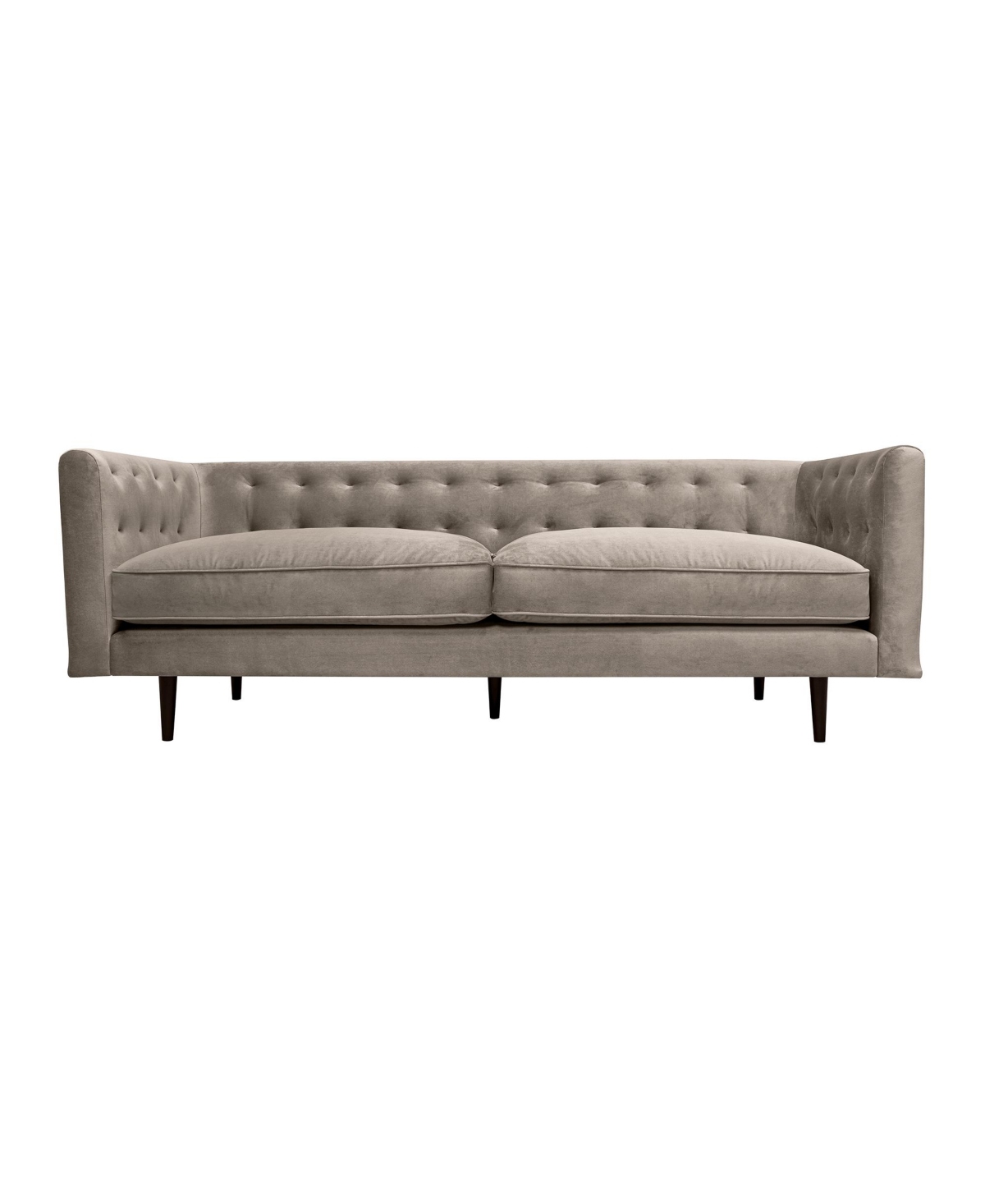 Armen Living Annabelle 80" Velvet With Wood Legs Sofa In Fossil Gray,black
