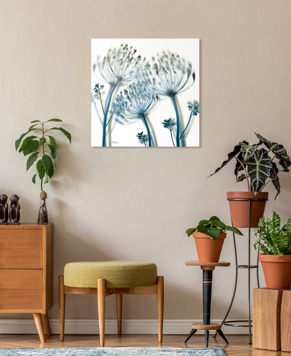 Empire Art Direct "unfocused Beauty 2" Frameless Free Floating Tempered Glass Panel Graphic Wall Art, 24" X 24" X 0.2" In Blue,green