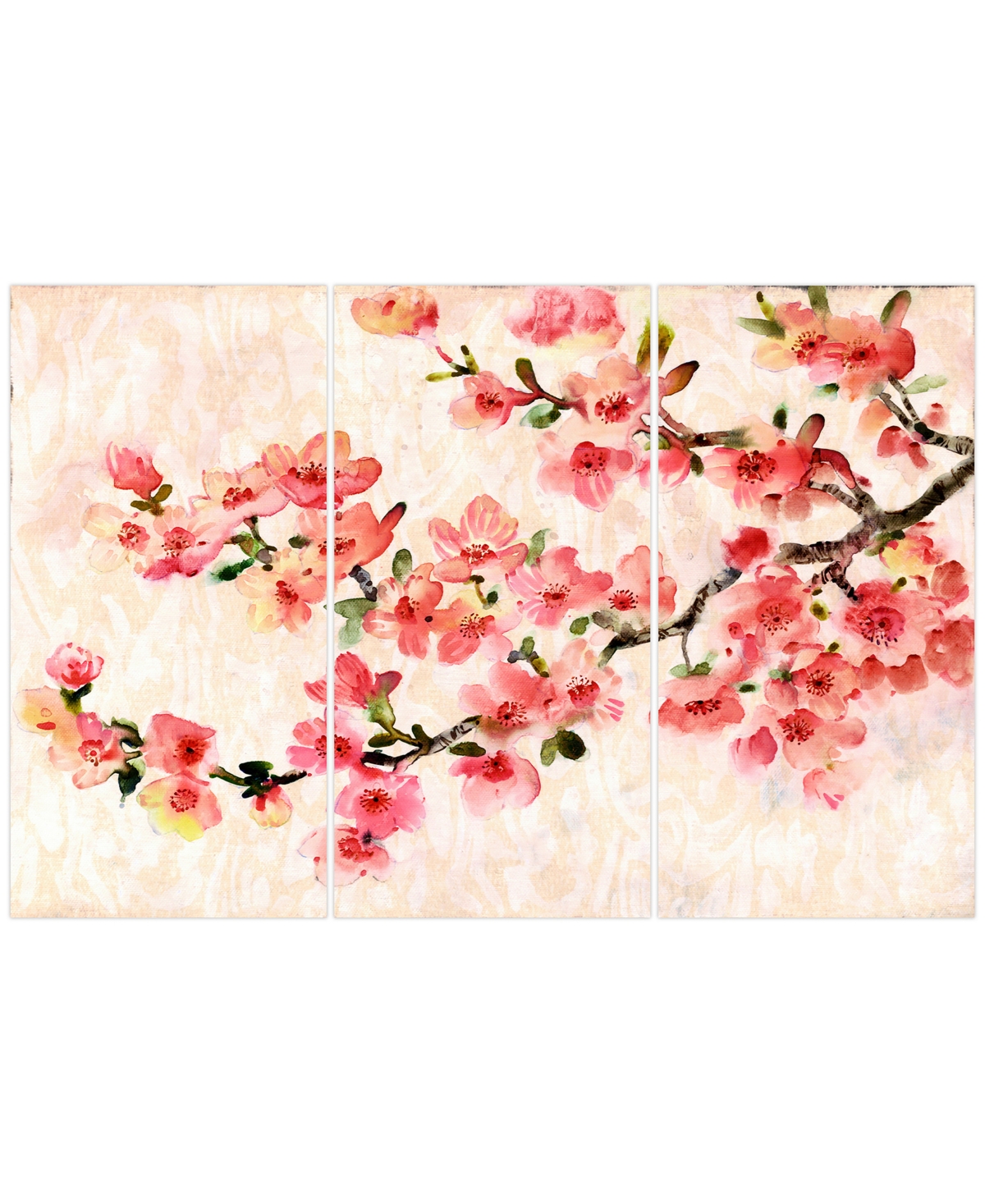 Empire Art Direct Cherry Blossom Composition Abc Frameless Free Floating Tempered Glass Panel Graphic Wall Art, 72" X In Pink