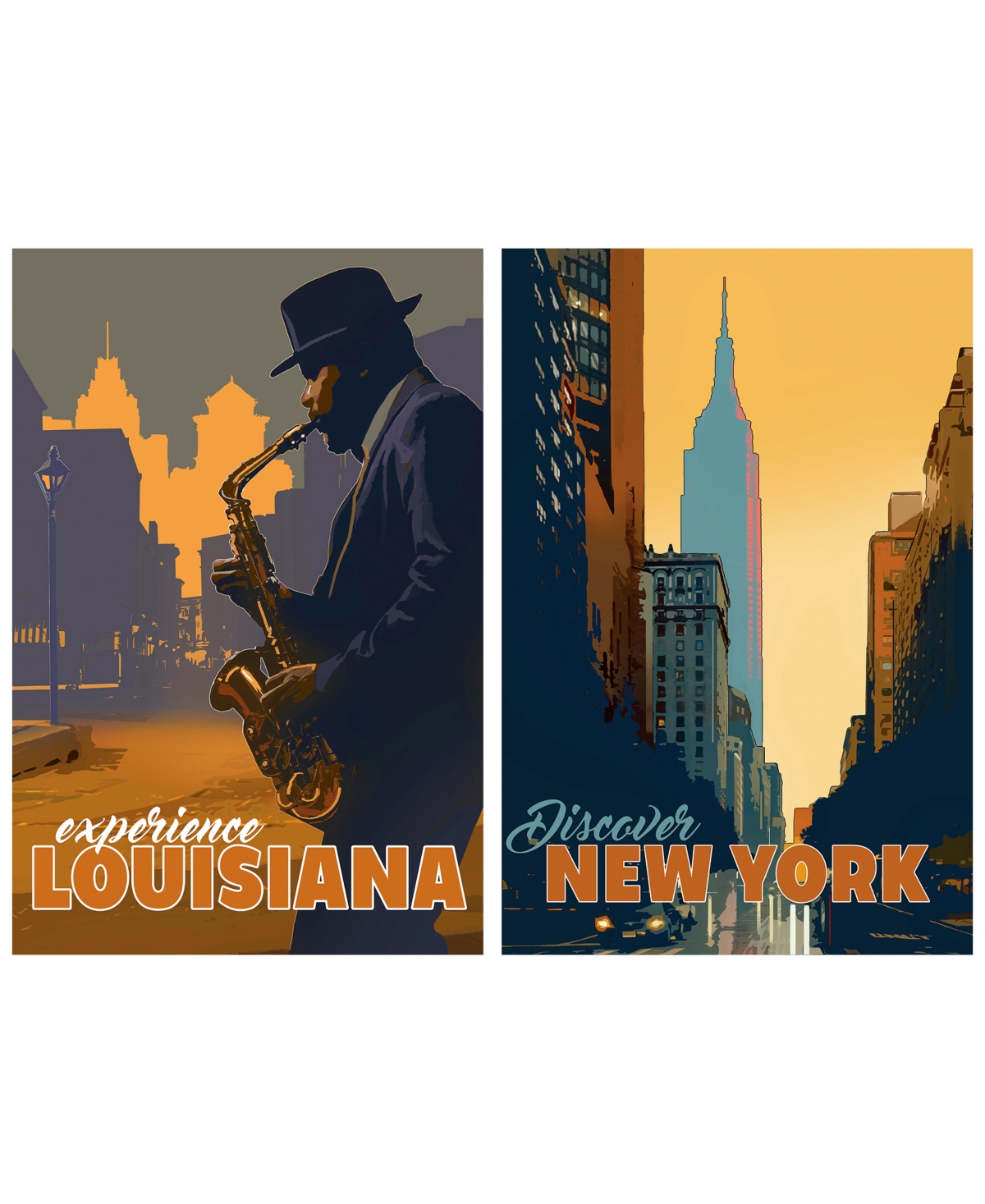 Empire Art Direct "down In The Bayou New York Minute" Frameless Free Floating Tempered Glass Panel Graphic Wall Art Se In Multi-color