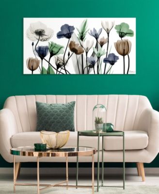 "Floral Landscape" Frameless Free Floating Tempered Glass Panel Graphic Wall Art, 24" x 48" x 0.2"