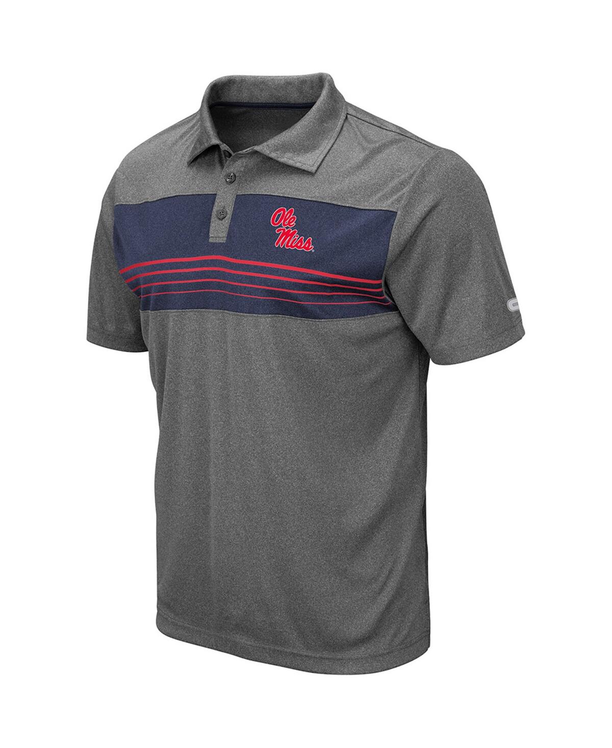 Men's ColosseumOle Miss Rebels Smithers Polo Shirt - Heathered Charcoal
