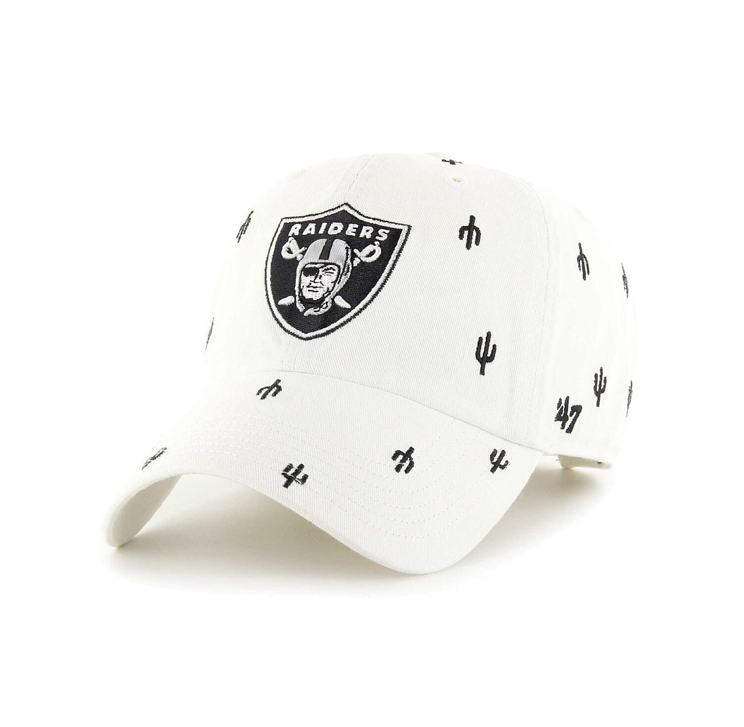 Men's and Women's White Las Vegas Raiders Confetti Clean Up Adjustable Hat