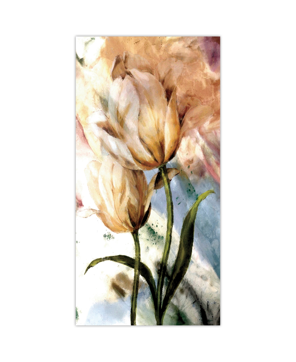 Empire Art Direct "pastel Fleur I" Frameless Free Floating Reverse Printed Tempered Glass Wall Art, 72" X 36" X 0.2" In Yellow