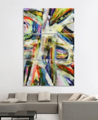 "Rock Star I Abc" Frameless Free Floating Tempered Glass Panel Graphic Wall Art Set of 3, 72" x 36" x 0.2" Each