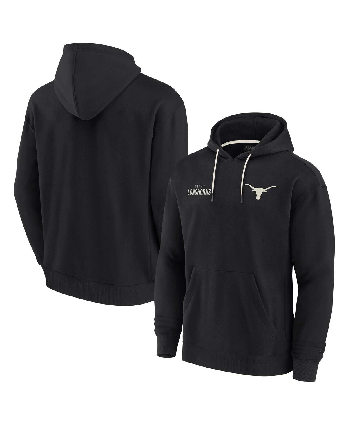 Fanatics Signature Unisex  Black Texas Longhorns Super Soft Fleece Pullover Hoodie In Black