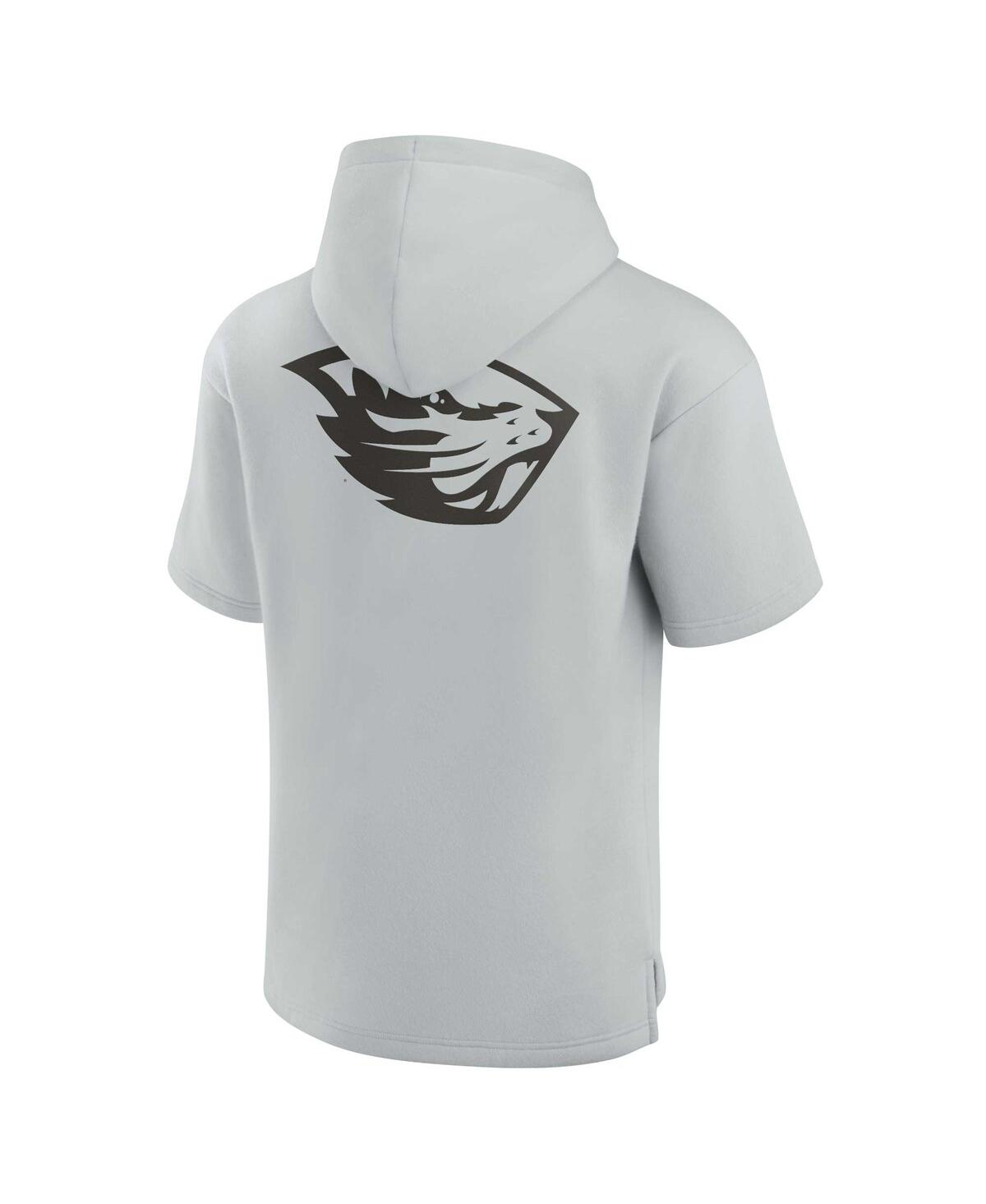 Men's and Women's Fanatics SignatureOregon State Beavers Super Soft Fleece Short Sleeve Pullover Hoodie - Gray