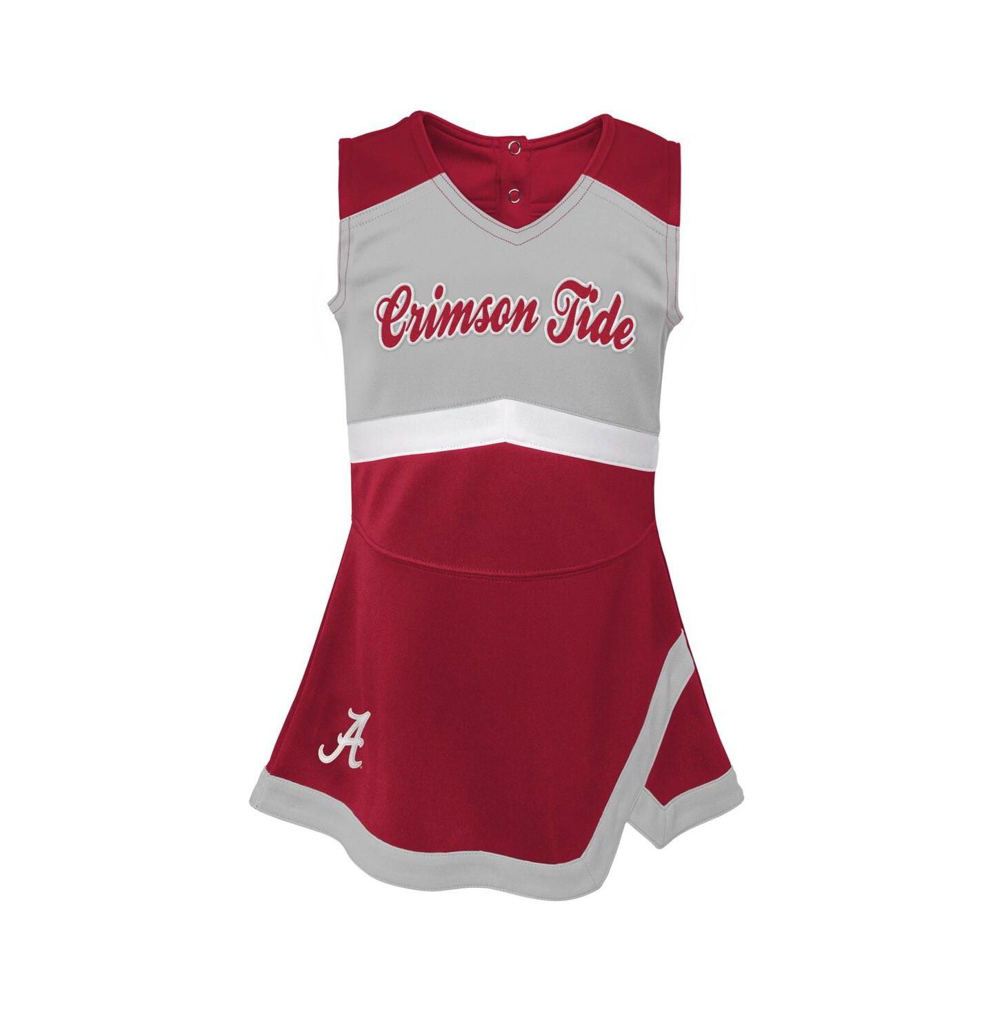 Outerstuff Girls Toddler Crimson, Gray Alabama Crimson Tide Two-Piece Cheer Captain Jumper Dress and Bloomers Set — фото 2