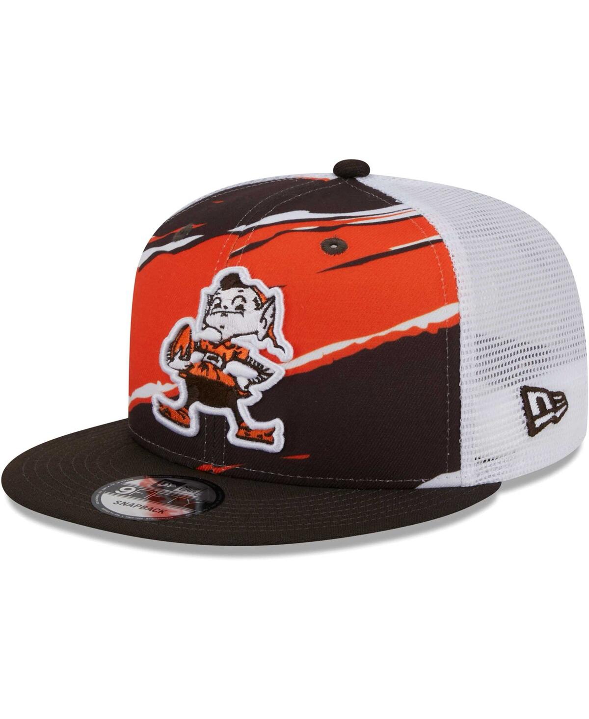 Shop New Era Men's  Brown Cleveland Browns Historic Tear Trucker 9fifty Snapback Hat