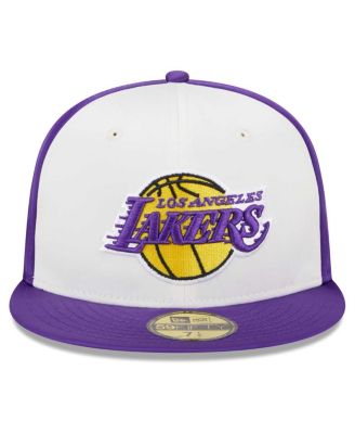 Men's White Los Angeles Lakers Throwback Satin 59FIFTY Fitted Hat