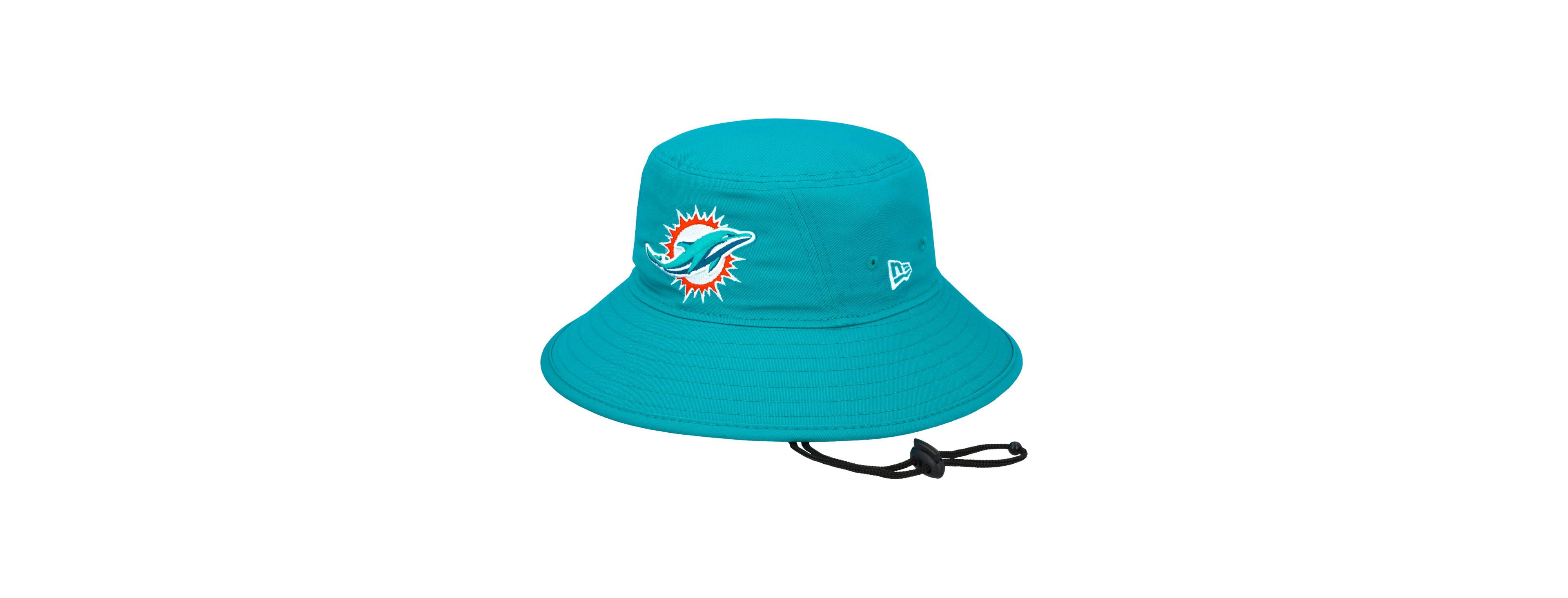 Men's New Era Aqua Miami Dolphins Main Bucket Hat