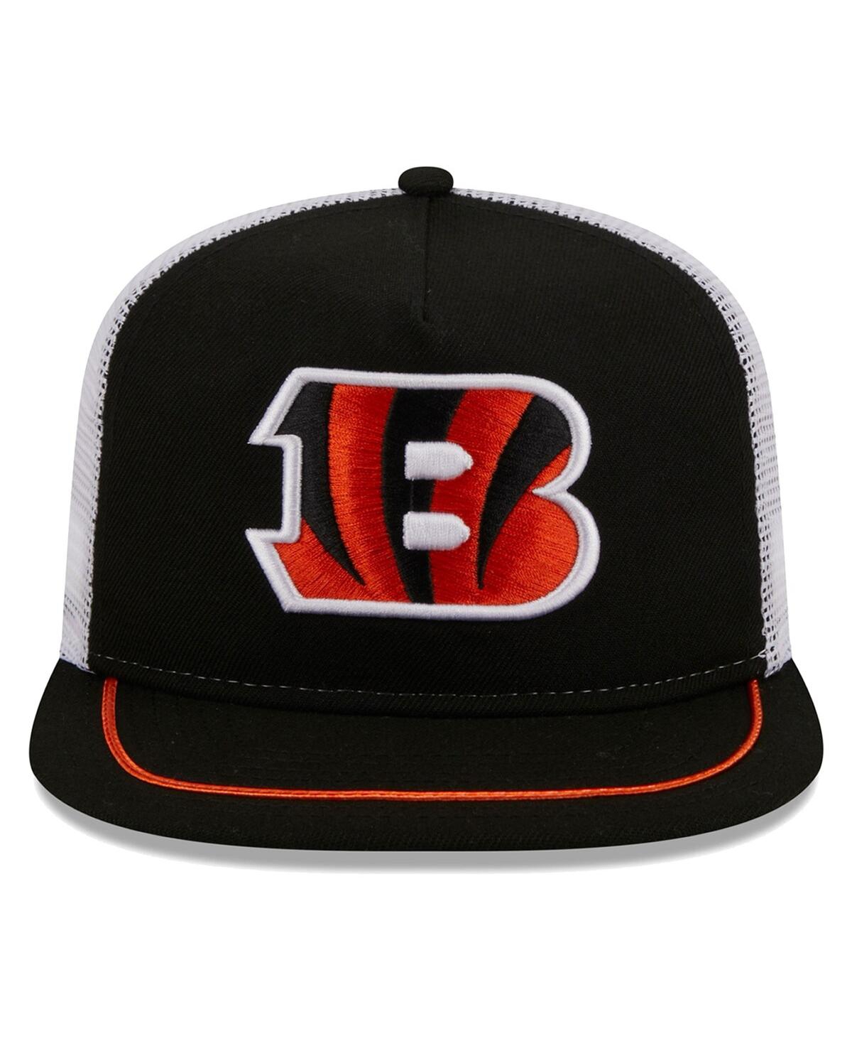 New Era Men's  Black, White Cincinnati Bengals Original Classic Golfer Adjustable Hat In Black,white