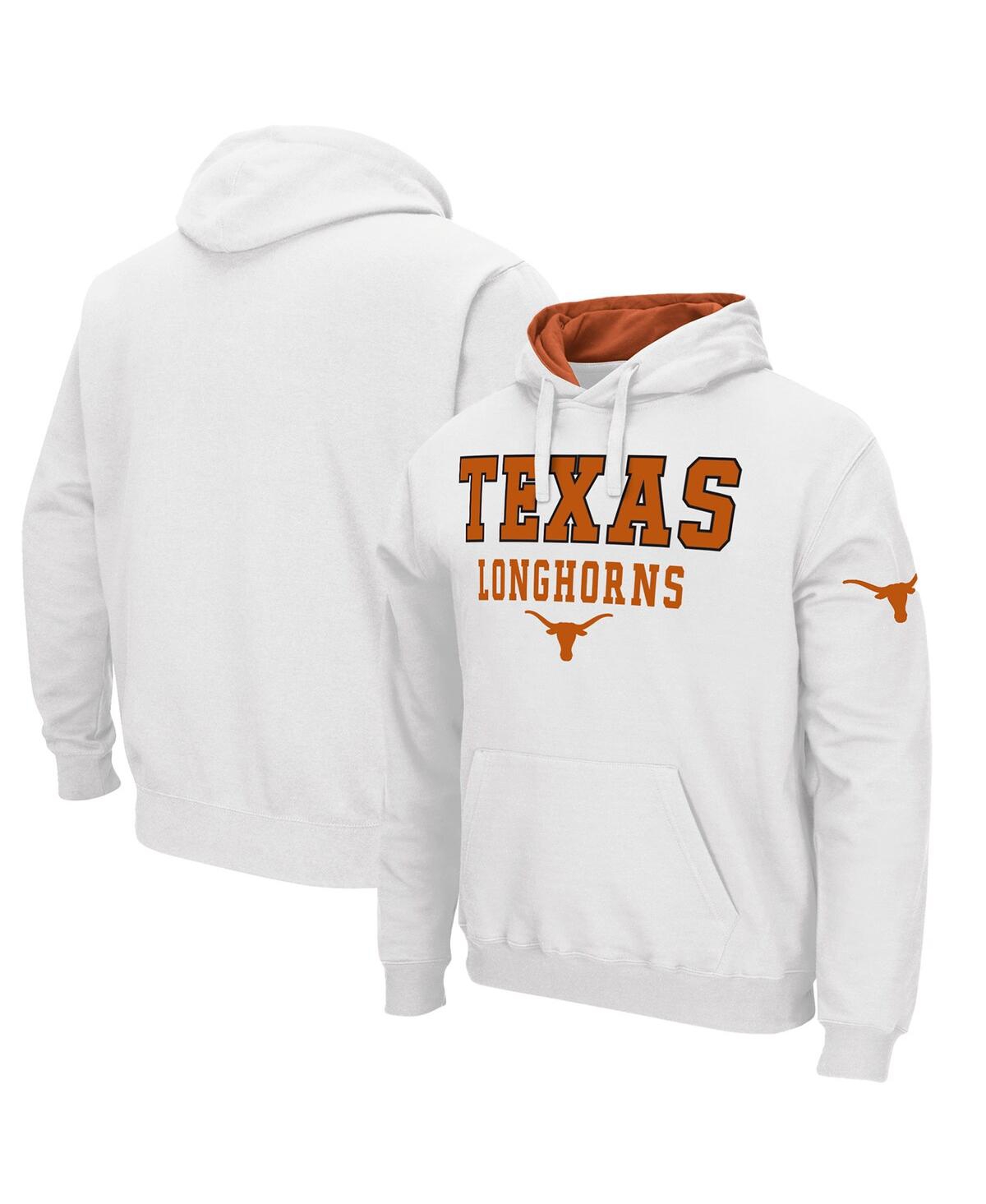 Colosseum Men's  White Texas Longhorns Sunrise Pullover Hoodie