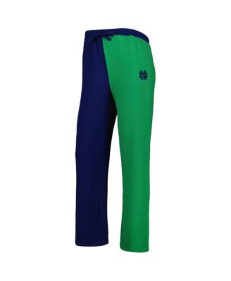 Women's Navy, Green Notre Dame Fighting Irish Colorblock Cozy Tri-Blend Lounge Pants