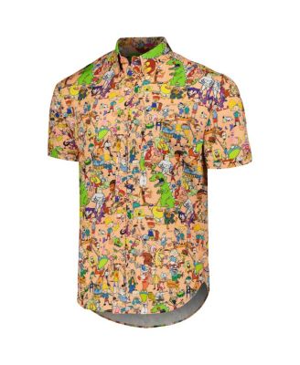 RSVLTS Men's and Women's Orange Nickelodeon 90s Mashup KUNUFLEX Button-Down Shirt