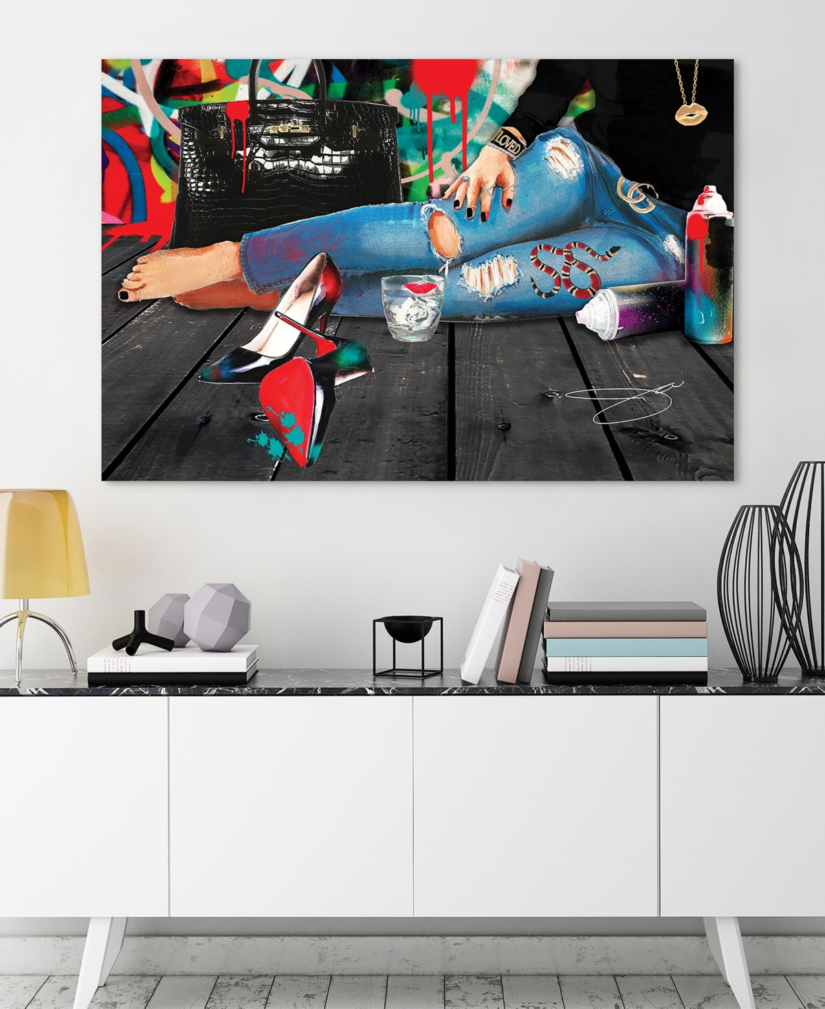 Shop Empire Art Direct "100%" Frameless Free Floating Tempered Glass Panel Graphic Wall Art, 32" X 48" X 0.2" In Multi-color