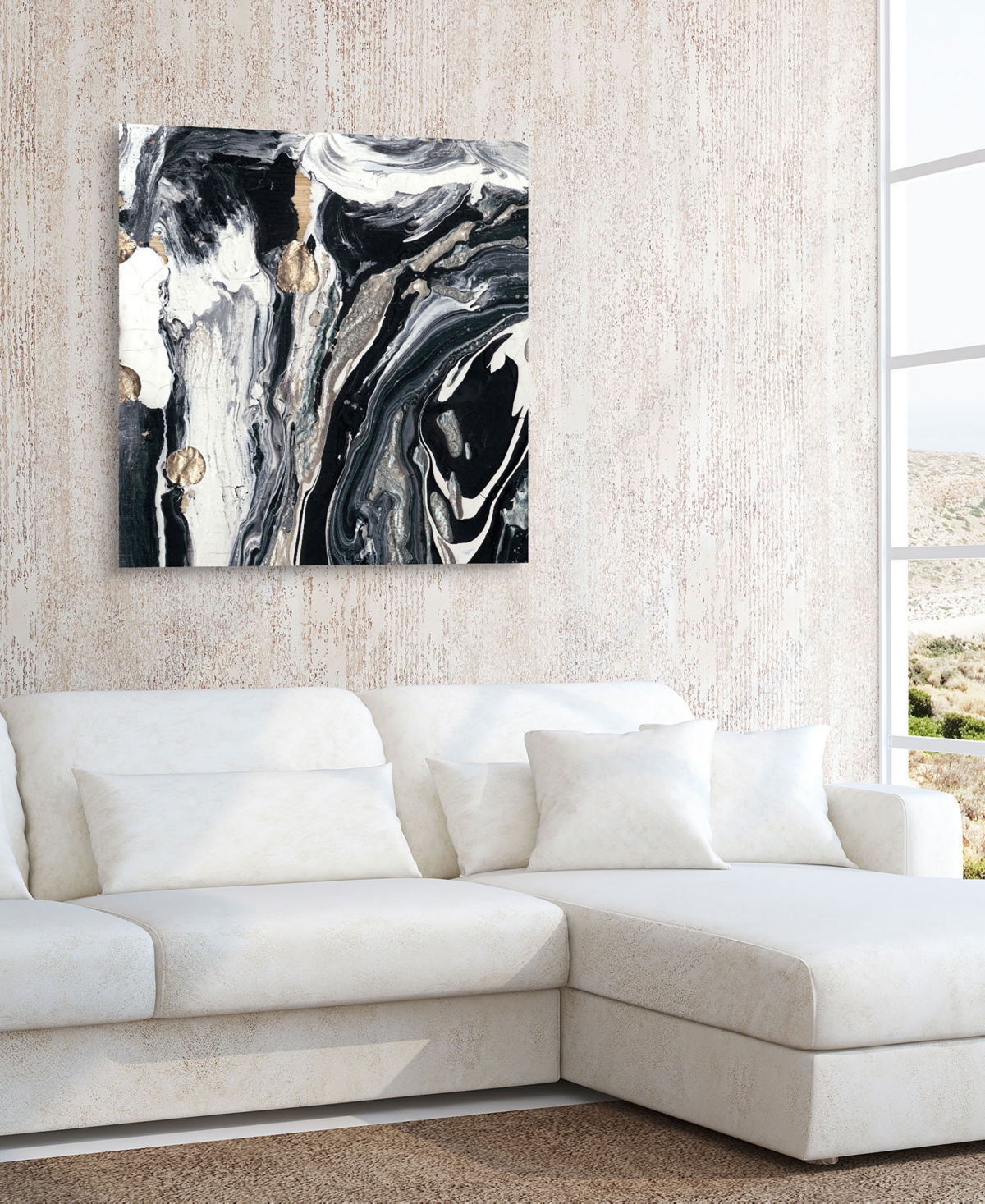 Empire Art Direct Ebony & Ivory A Wall Art In Black,gray,gold