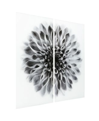 "Dahlia Ab" Frameless Free Floating Tempered Glass Panel Graphic Wall Art Set of 2, 72" x 36" x 0.2" Each