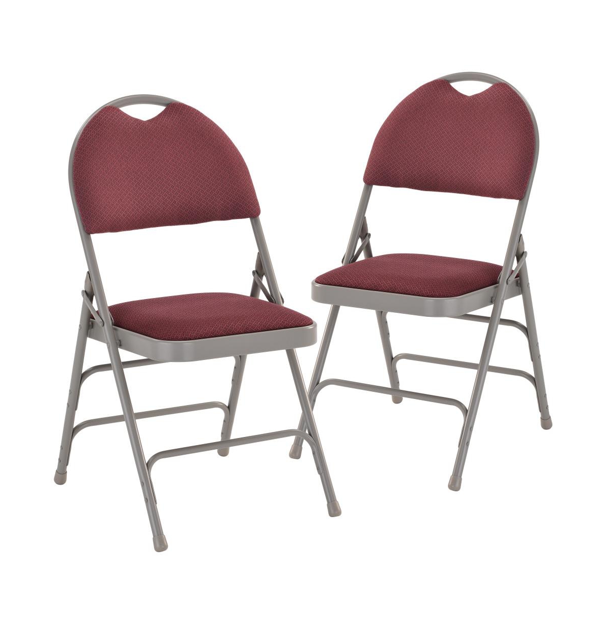 Emma+Oliver 2 Pack Home & Office Easy-Carry Party Events Padded Folding Chair -gray frame