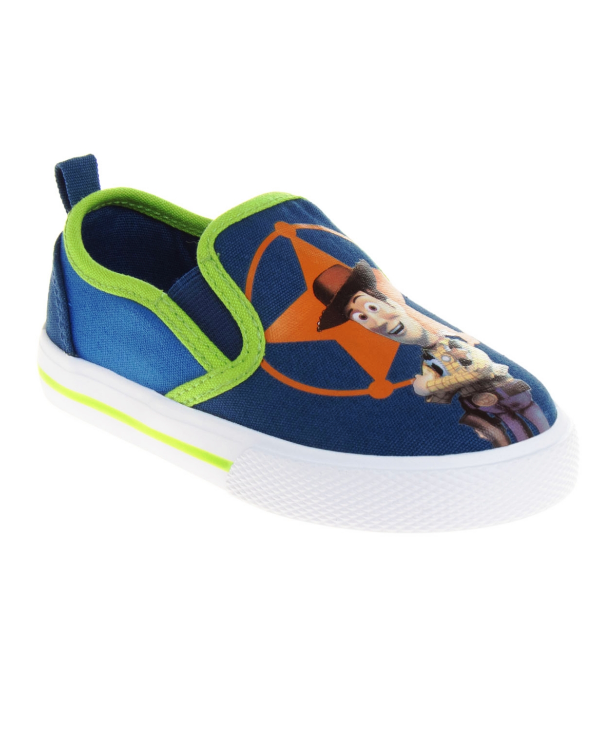 Shop Disney Toddler Boys Toy Story Slip On Canvas Sneakers In Navy,green