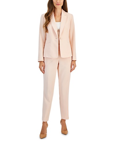 Calvin Klein Womens Ivory Light Blush Pant Suit Size 6 Formal Career NWT  $320 