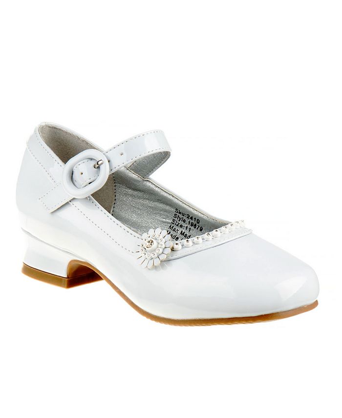 Josmo Little Girls Low Heeled Flower Detail Dress Shoes - Macy's