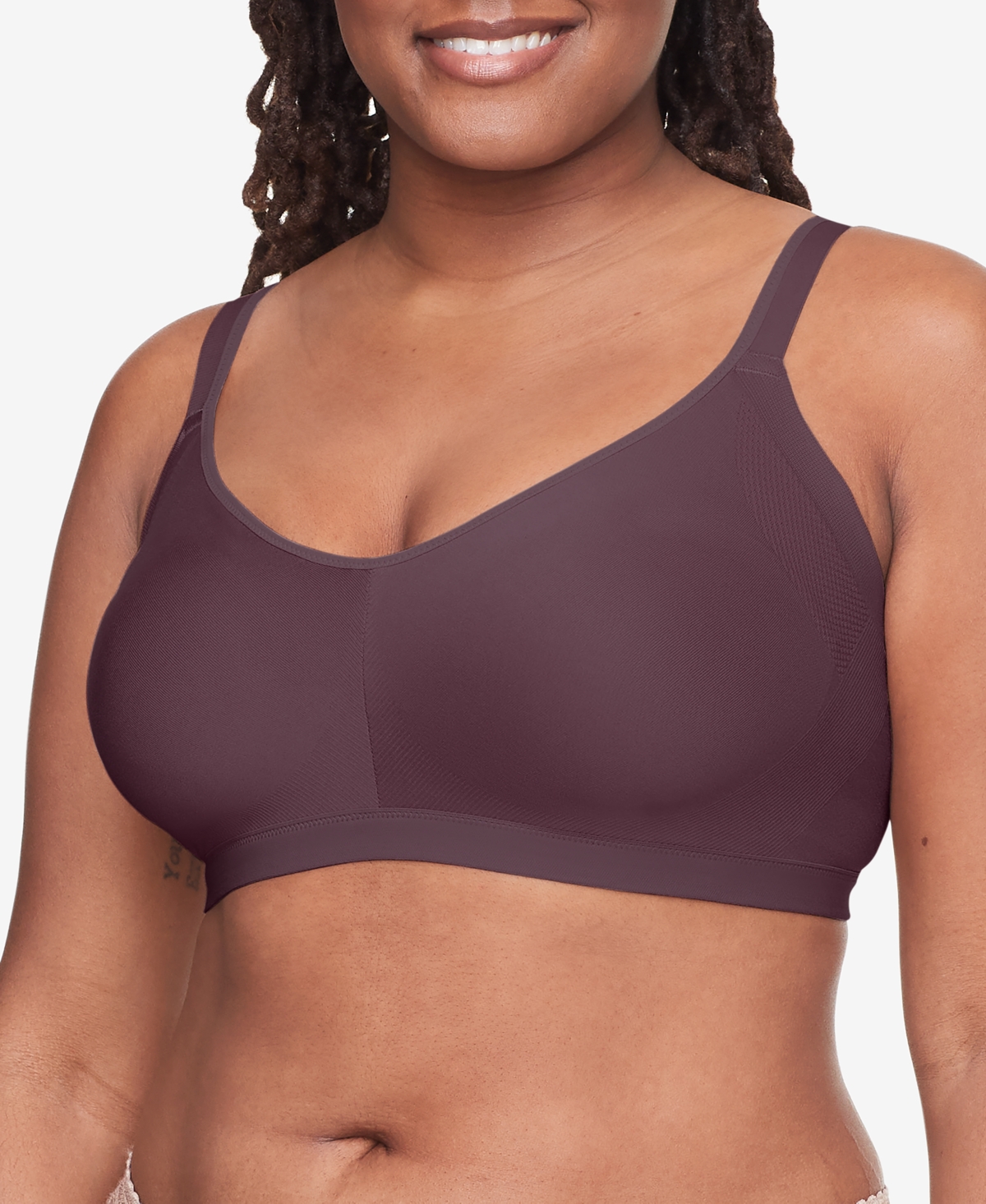 Warner's Warners Easy Does It Underarm-smoothing With Seamless Stretch Wireless Lightly Lined Comfort Bra Rm3 In Vino