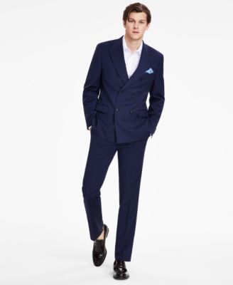 Shop Alfani Mens Navy Slim Fit Stripe Double Breasted Suit Separates Created For Macys