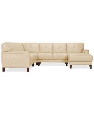 CLOSEOUT! Ashlinn 120" 4-Pc. Pastel Leather Sectional, Created for Macy's