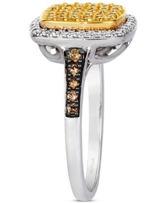 Chocolatier&reg; Sunny Yellow Diamond, Vanilla Diamond, & Chocolate Diamond Ring (5/8 ct. t.w.) in 14k Two-Tone Gold