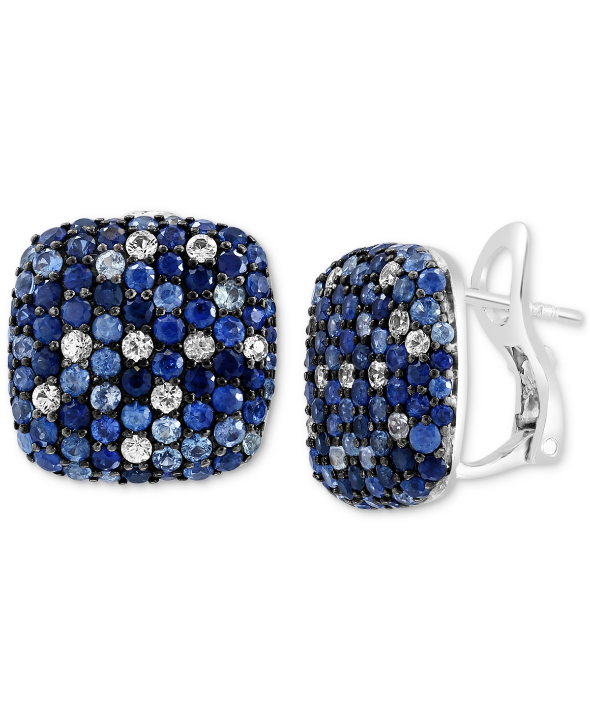 Effy Collection Effy Multi-sapphire Ombre Statement Earrings (3-5/8 Ct. T.w.) In Sterling Silver