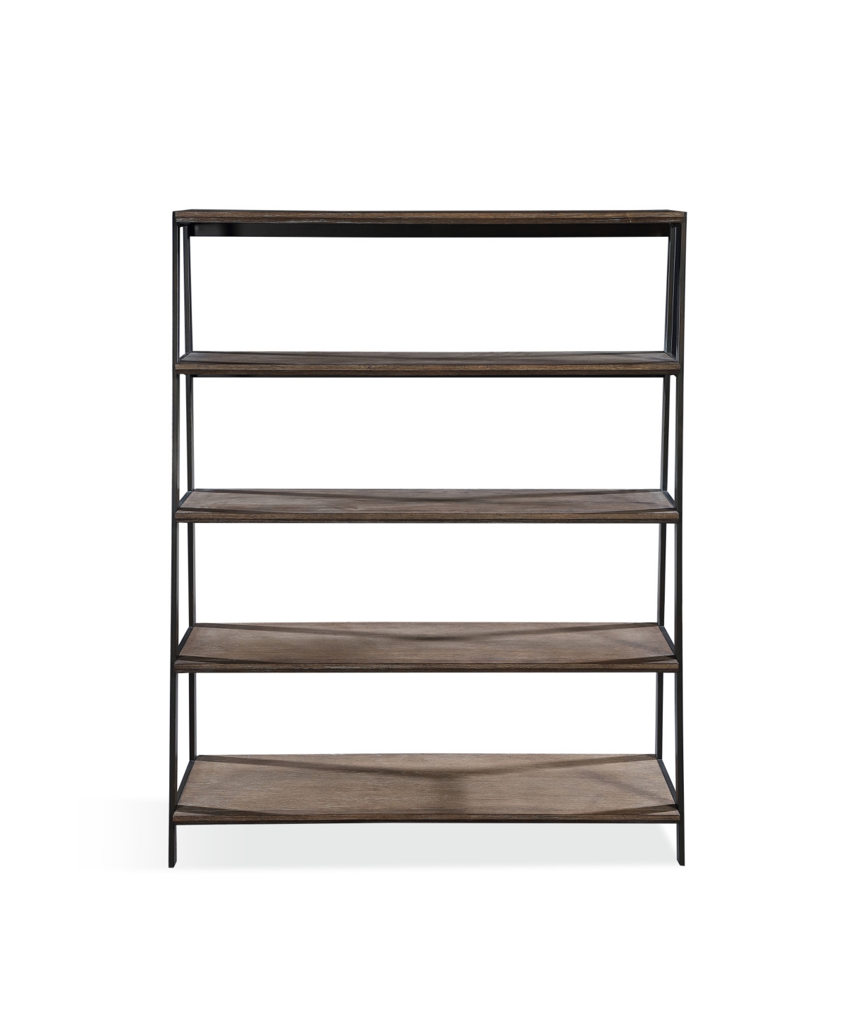 Macy's Finch 59" Wood And Metal Etagere Bookcase In Buckwheat,antique Bronze