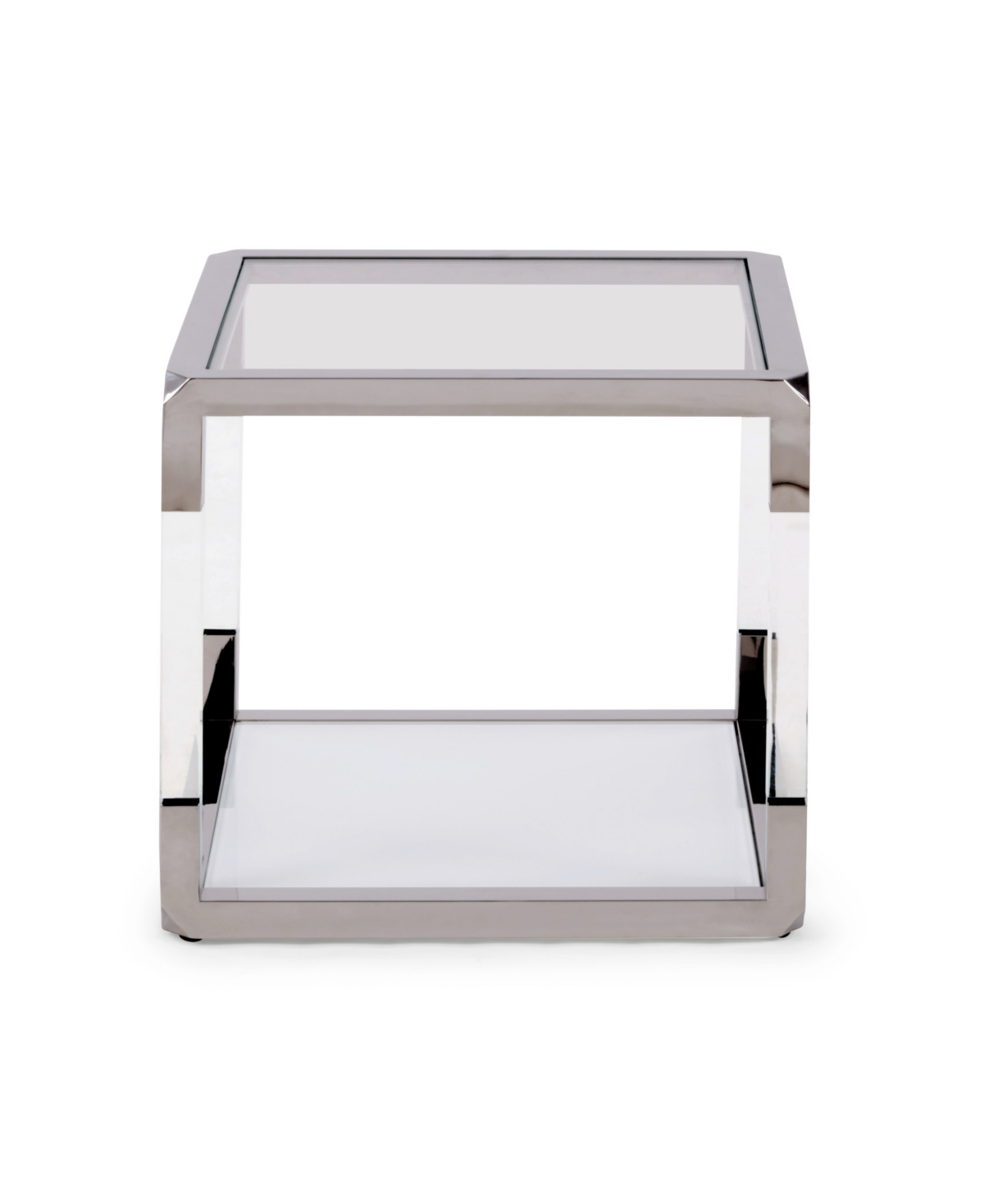 Macy's Jasper 22" Glass End Table In Clear Glass,acrylic And Pss