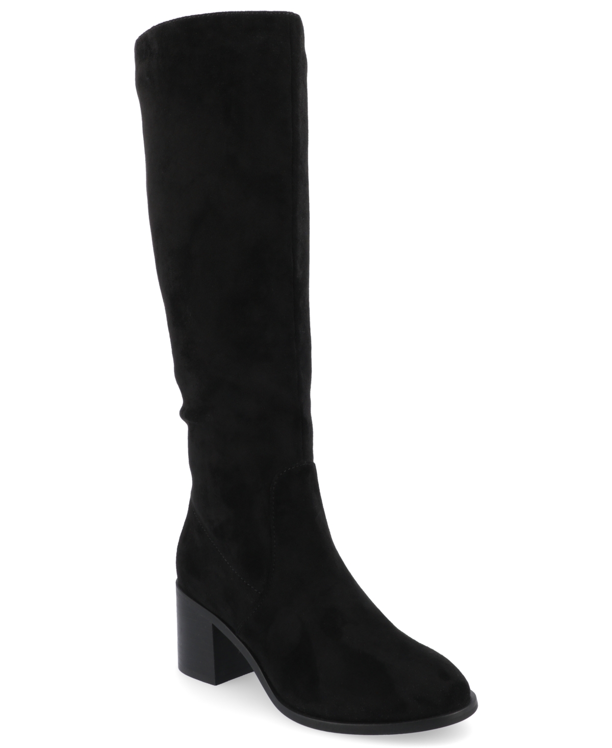 JOURNEE COLLECTION WOMEN'S ROMILLY WIDE WIDTH WIDE CALF ROUND TOE BLOCK HEEL KNEE HIGH BOOTS