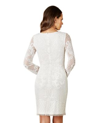 Lara Women's Carla Long Sleeve Beaded Lace Mini Dress - Macy's