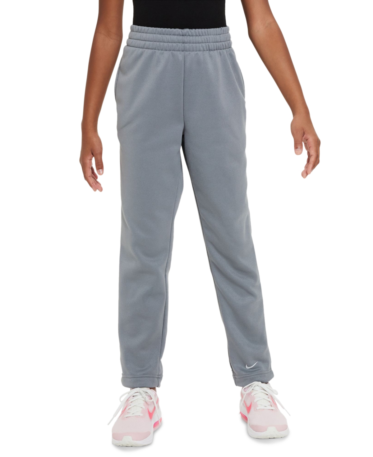 Shop Nike Big Kids Multi Therma-fit Open-hem Training Pants In Cool Grey