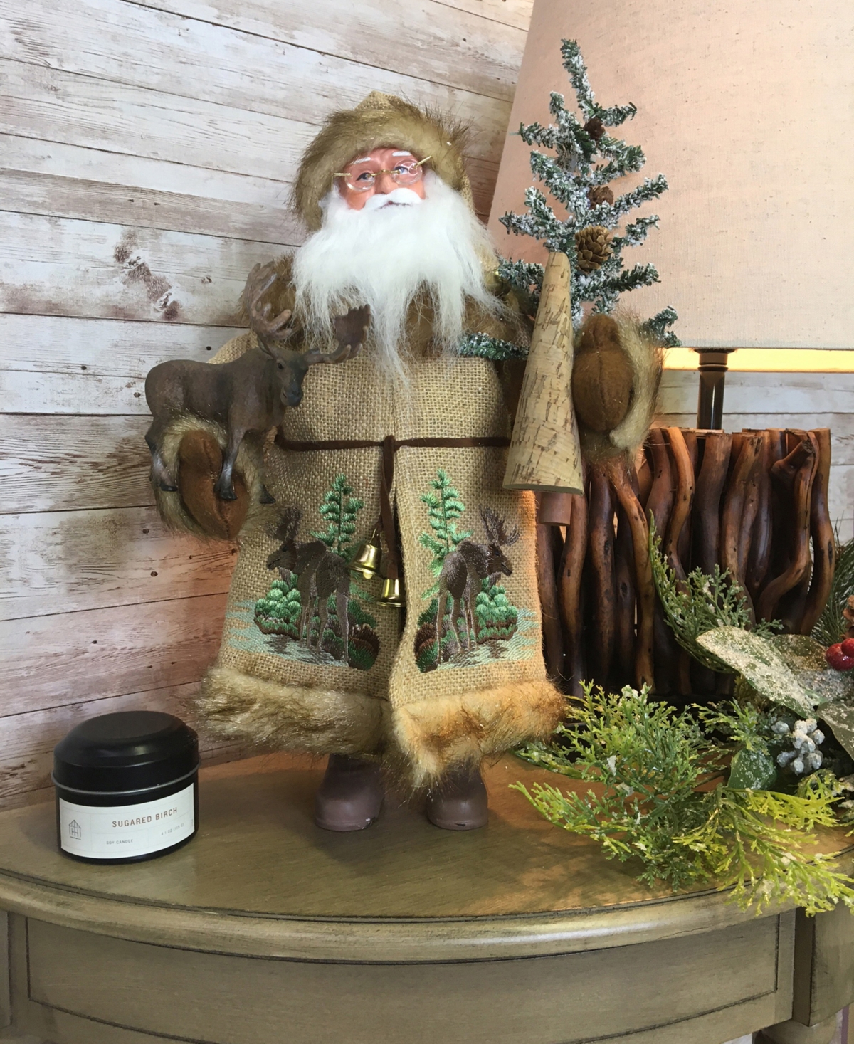 Shop Santa's Workshop 15" Moose Bay Claus Figurine In Beige