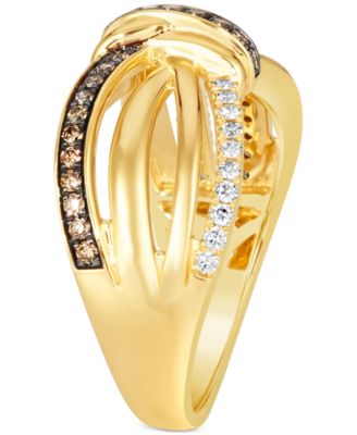 Chocolate Diamond & Nude Diamond Knot Ring (3/8 ct. t.w.) in 14k Gold