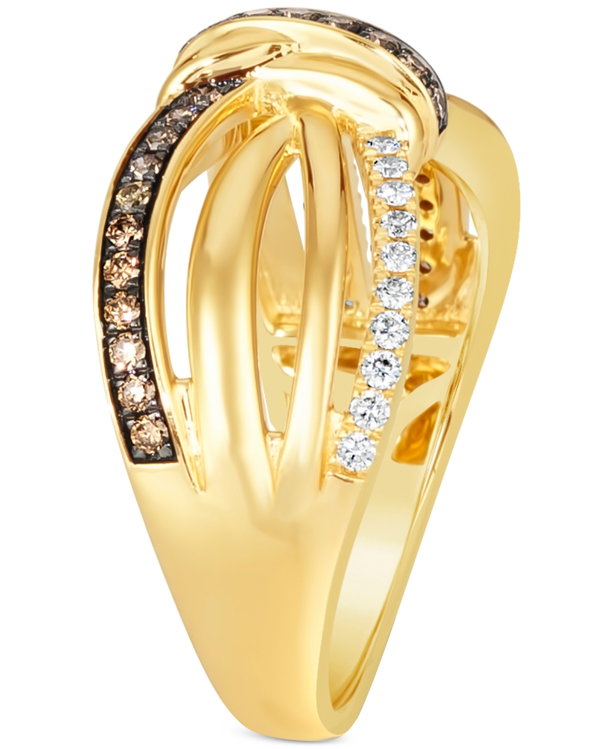 Le Vian Chocolate Diamond & Nude Diamond Knot Ring (3/8 ct. t.w.) in 14k Gold - 14K Honey Gold Ring