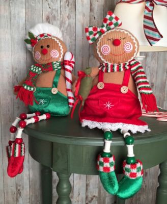 18" Christmas Gingerbread, Set of 2