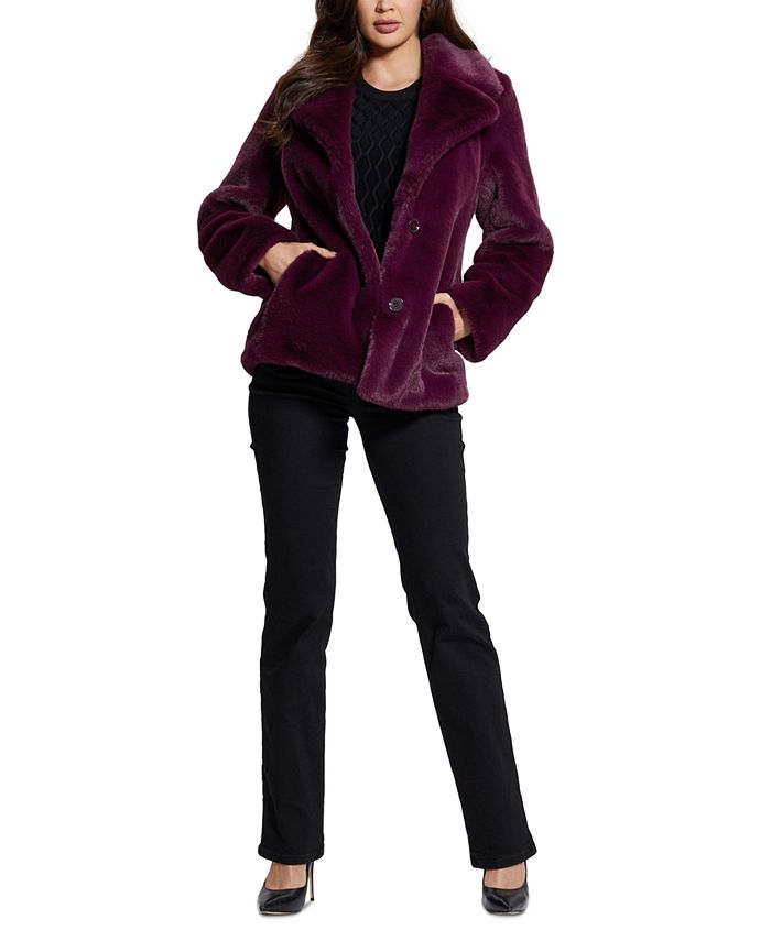 Guess faux fur hooded shop anorak jacket