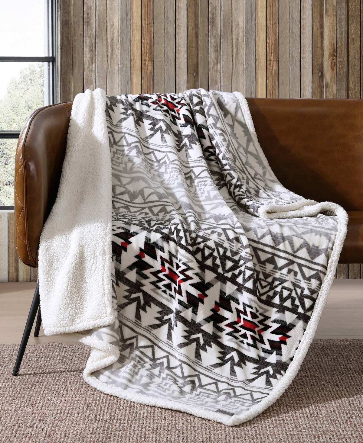 Eddie Bauer Clyde Hill Ultra Soft Plush Sherpa Throw, 60